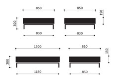 Myturn Stolik SH - wymiary